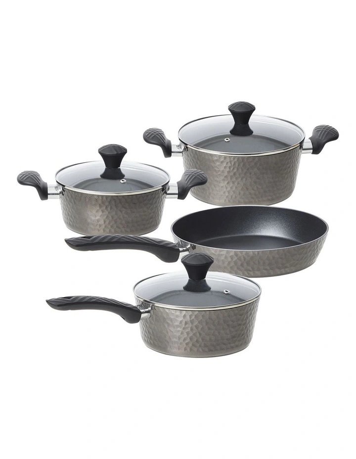 Cooper & Co Titanium 7 Piece Cookware Set In Black