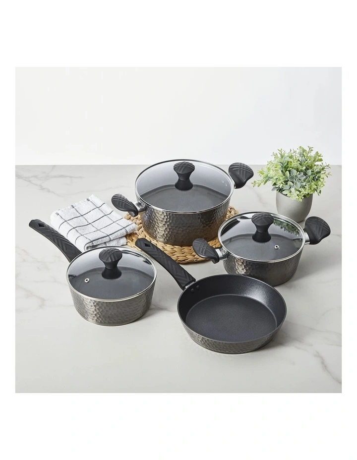 Cooper & Co Titanium 7 Piece Cookware Set In Black - Image 2