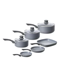 Cooper & Co Pressed Aluminium 9 Piece Cookware Set In Grey