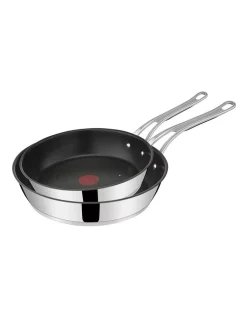 Jamie Oliver By Tefal Cooks Classic 24/28cm Induction Frypan Set Stainless Steel Twin Pack