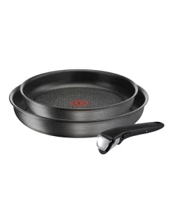 Tefal Ingenio Titanium Fusion Non-stick Induction Set Of 3 Frypan In Coal Grey