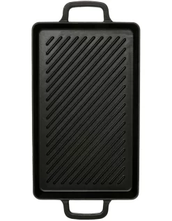 The Cooks Collective Cast Iron 44x24cm Rectangular Grill Black