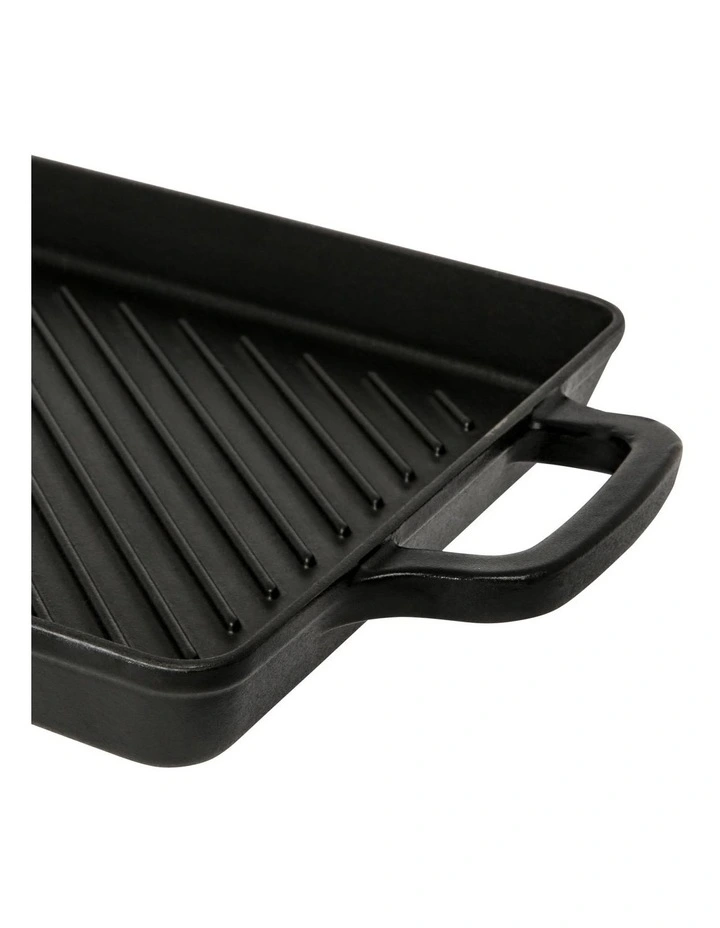 The Cooks Collective Cast Iron 44x24cm Rectangular Grill Black - Image 3
