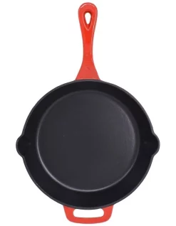 The Cooks Collective Cast Iron Skillet 26cm Red