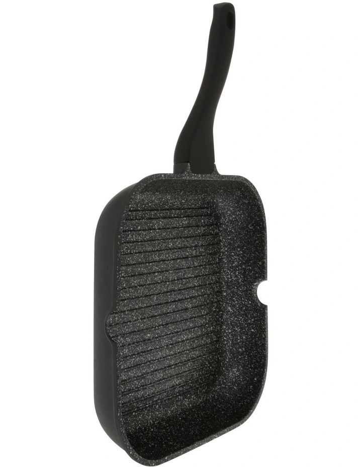 The Cooks Collective Classic Non-Stick 28cm Grill Pan Black - Image 2