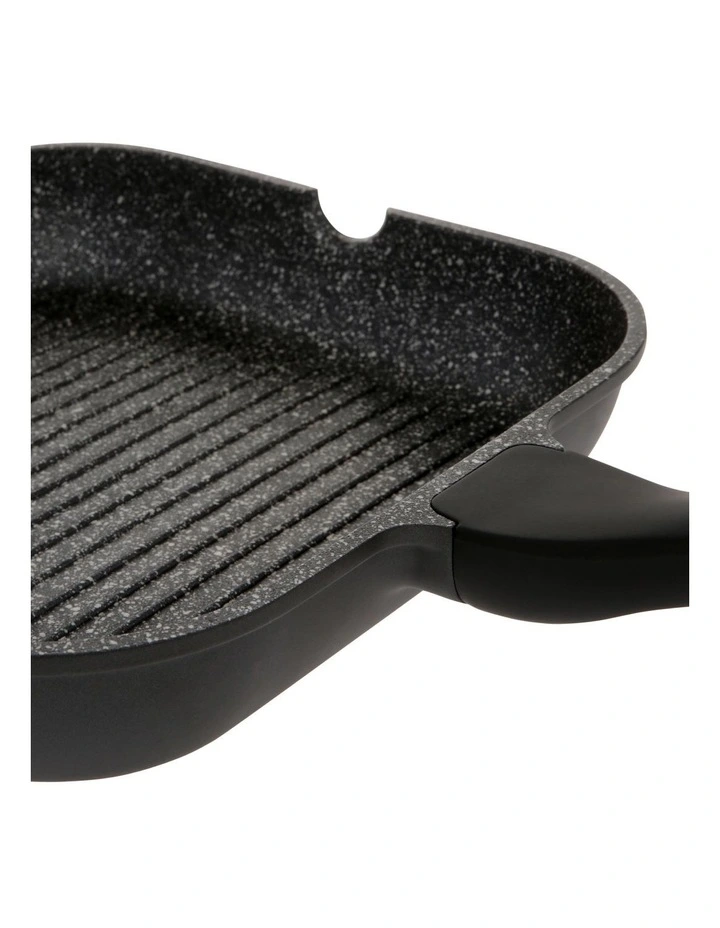 The Cooks Collective Classic Non-Stick 28cm Grill Pan Black - Image 3