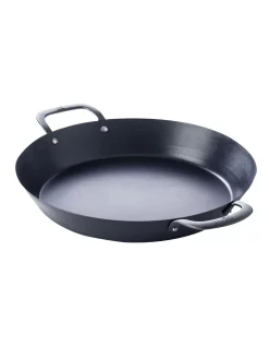BK Steel Open Paella Pan 38cm In Black
