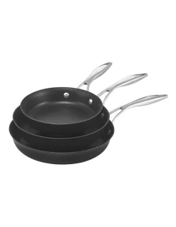 Circulon Style Nonstick Induction Triple Skillet Pack 21/25/28cm In Black
